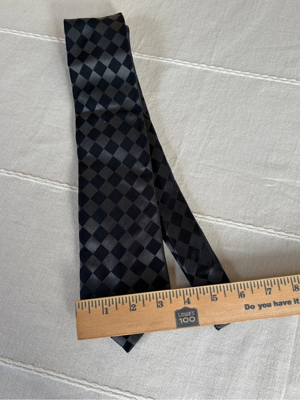 Donald J. Trump Signature Collection Black & Silver Checkered Silk Neck Tie